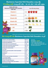Blackmores Superkids Multi Chewables kẹo ngậm hương dâu bổ sung vitamin tổng hợp cho bé từ 2 tuổi 60v (08/27) [tem tv]