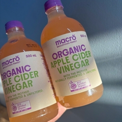 Macro Organic Apple Cider Vinegar 500ml giấm táo hữu cơ detox, đẹp da, tốt cho tiêu hóa 500ml (02/28)