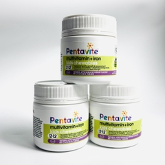 Pentavite Multivitamin + Iron Kids Chewables viên nhai bổ sung 18 loại vitamin và sắt từ 2 tuổi 60v (08/27)