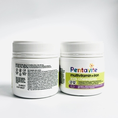Pentavite Multivitamin + Iron Kids Chewables viên nhai bổ sung 18 loại vitamin và sắt từ 2 tuổi 60v (08/27)