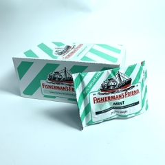 Fisherman's Friend Mint kẹo con tàu Úc ngậm cay the mát giảm ho 12 gói x 25g (08/29)