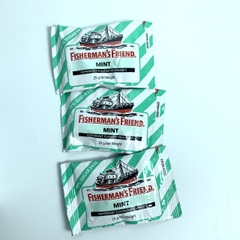 Fisherman's Friend Mint kẹo con tàu Úc ngậm cay the mát giảm ho 12 gói x 25g (08/29)