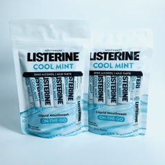 Listerine On-The-Go Cool Mint Alcohol Free Mouthwash nước súc miệng không cồn dạng gói tiện lợi 10mlx15g (12/28)
