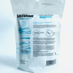 Listerine On-The-Go Cool Mint Alcohol Free Mouthwash nước súc miệng không cồn dạng gói tiện lợi 10mlx15g (12/28)