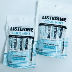 Listerine On-The-Go Cool Mint Alcohol Free Mouthwash nước súc miệng không cồn dạng gói tiện lợi 10mlx15g (12/28)