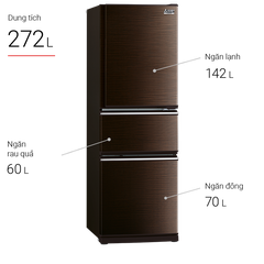 Tủ lạnh Mitsubishi MR-CX35EM-BRW 272 lít 3 cửa Inverter