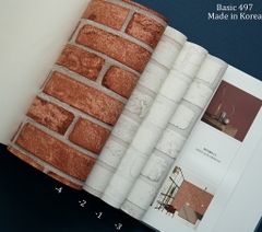 Giấy dán tường giả gạch Hàn Quốc Basic+ 497-3