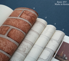 Giấy dán tường giả gạch Hàn Quốc Basic+ 497-3