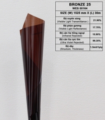 Phim cách nhiệt cửa kính BRONZE 25
