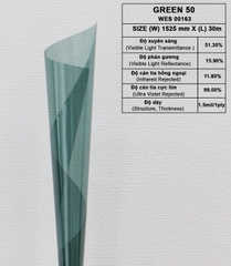 Phim cách nhiệt cửa kính Hàn Quốc Green 50