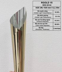 Phim cách nhiệt cửa kính Hàn Quốc Rgold 15