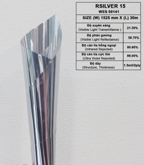 Phim cách nhiệt cửa kính Hàn Quốc Rsilver 15