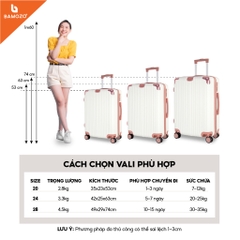 Vali kéo nhựa Bamozo 8809 bo góc