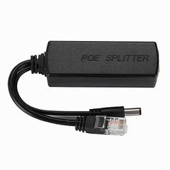 Dây PoE Splitter chân tròn (màu đen) 48V-12V2a