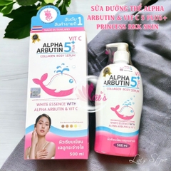 Sữa Dưỡng Thể Trắng Da Alpha Arbutin & Vit C 5 Plus+ Princess Bkk Skin 500ml Thái Lan
