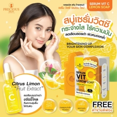 Xà Phòng Serum Vit C Lemon Soap 80g Precious Skin Thailand Sáng Da, Kiểm Soát Dầu, Giảm Thâm Mụn