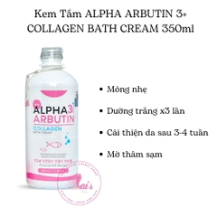 Sữa Tắm Trắng Da Alpha Arbutin 3+ Plus Collagen Bath Cream 350ml Thái Lan