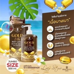 Sữa Dưỡng Thể Trắng Da GOLD 24K Body Lotion Active White Precious Skin Thailand 500ml