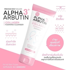 Sữa Rửa Mặt Trắng Da Ngừa Mụn Alpha Arbutin Collagen Foaming Cleanser Thái Lan 120ml
