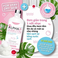 Sữa Tắm Trắng Da Alpha Arbutin 3+ Plus Collagen Bath Cream 350ml Thái Lan