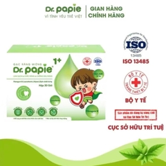 (MUA 2 TẶNG 5 GÓI) Gạc răng miệng  DR.PAPIE 1+ 30 gói /hộp dành Cho Bé từ 1 tuổi trở đi
