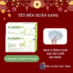 (MUA 2 TẶNG 5 gói gạc rơ lưỡi) GẠC RƠ LƯỠI DR.PAPIE CHO BÉ (HỘP 30 gói)