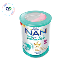 Sữa bột Nan Optipro Plus 2 800g mẫu mới hàng nhập khẩu sản xuất tại Thuỵ Sĩ