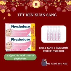 (MUA 2 TẶNG 5 ỐNG NƯỚC MUỐI) Nước muối Physiodose nội địa  cho bé (40 ống x 5ml)