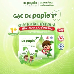 (MUA 2 TẶNG 5 GÓI) Gạc răng miệng  DR.PAPIE 1+ 30 gói /hộp dành Cho Bé từ 1 tuổi trở đi