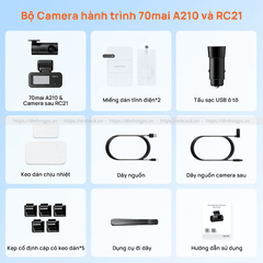 Camera hành trình 70mai A210 giá rẻ, ghi trước sau 1080P