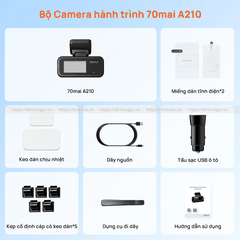 Camera hành trình 70mai A210 giá rẻ, ghi trước sau 1080P