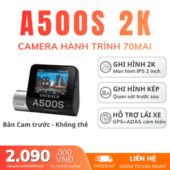 70mai A500S - Ghi hình 2K, Quay trước sau, Màn hình 2 inch