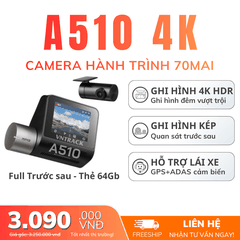 Camera hành trình 70mai A510 | Ghi hình 3K HDR, Lựa chọn tối ưu