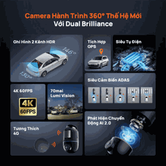 Camera hành trình 70mai Omni X800 4K | Xoay 360°, Ghi hình 4K 60FPS