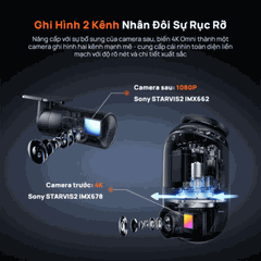 Camera hành trình 70mai Omni X800 4K | Xoay 360°, Ghi hình 4K 60FPS