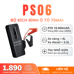 70mai PS06 - Kích Bình Ắc Quy Ô Tô | 18000mAh, Xe Xăng <8L, Dầu <3.5L