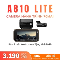 Camera hành trình 70mai A810 Lite 4K bản camera trước + sau