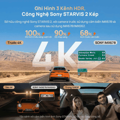 70MAI T800 - Camera Hành Trình 3 Mắt, Ghi Hình 4K Sắc Nét, NEW 2026