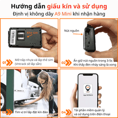 Định Vị Không Dây A9 Mini 4G | Nhỏ Gọn, 3000 mAh, Sử dụng 4-7 ngày