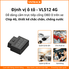 Định Vị Ô Tô VL512 4G | Dễ Dàng Cắm cổng OBD II, Chuyên dụng cho ô tô, Cắm là chạy