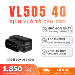 Định Vị Ô Tô VL505 4G | Cắm cổng OBD II, Siêu nhỏ gọn, Kín Đáo