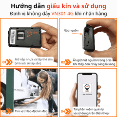 Định Vị Không Dây VN301 4G | Pin 3000, dùng 4-7 ngày, Siêu nhỏ gọn