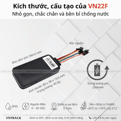 Định Vị Xe Máy, Ô Tô VN22F 4G | Tắt Máy Từ Xa, Cao cấp Nhất 2025