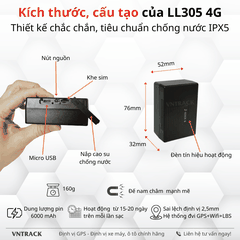 Định Vị Không Dây LL305 4G | Pin 6000mAh dùng 15-20 ngày, Chip 4G, Chống nước