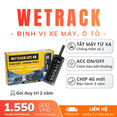 Wetrack Lite 4G (VL149) | Định Vị Xe Máy, Ô Tô - Tắt máy từ xa, Siêu nhỏ, Chống nước