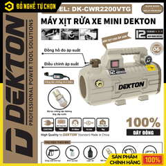 Máy Xịt Rửa Xe DEKTON DK-CWR2200VTG – 790W – 80 Bar – Chỉnh Áp, Đồng Hồ Áp Lực – Dây 10m – Hàng Chính Hãng Có VAT
