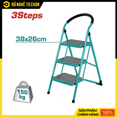 Thang Xếp 3 Bậc Đa Năng Total THLAD09031 – Gọn Nhẹ, Chắc Chắn, An Toàn Khi Sử Dụng - Hàng Chính Hãng, Có VAT