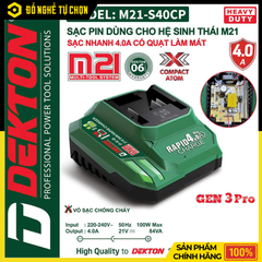 Đế Sạc Nhanh 4.0Ah Dekton M21-S40CP Gen 3 Compact Atom – Sạc Siêu Tốc, An Toàn, Công Nghệ Thế Hệ 3 – Hàng Chính Hãng, Có VAT