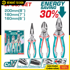 Bộ 3 Kềm Răng – Cắt – Nhọn THT2K0301 | Chất Liệu Thép CR-V Bền Bỉ - Hàng Chính Hãng Có VAT