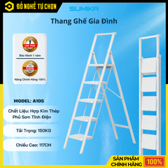 Thang Ghế 5 Bậc Sumika A105 – Chắc Chắn, An Toàn, Thoải Mái Khi Làm Việc Trên Cao - Hàng Chính Hãng, Có VAT